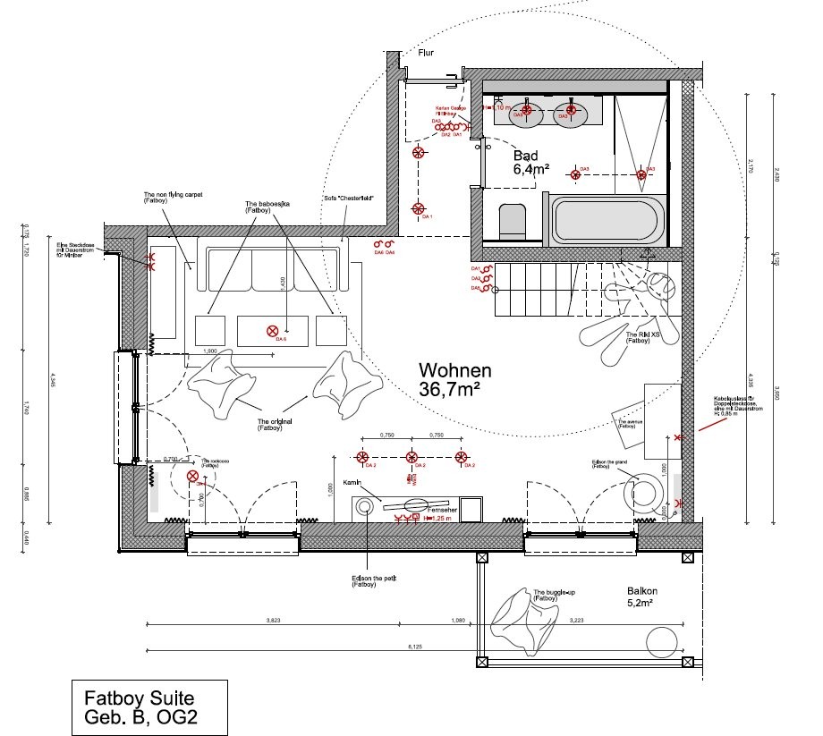 Fatboy Suite lighting plan